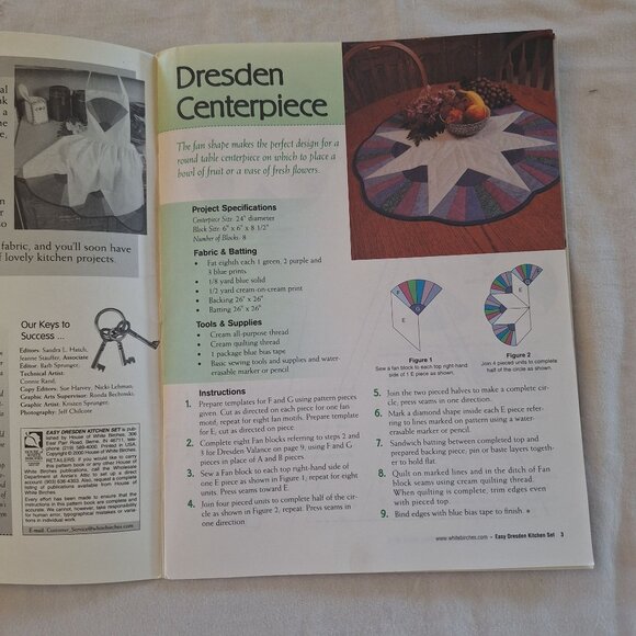 Easy Dresden Kitchen Quilting Booklet 6 Quilting Projects & Plastic Templates - Picture 4 of 7